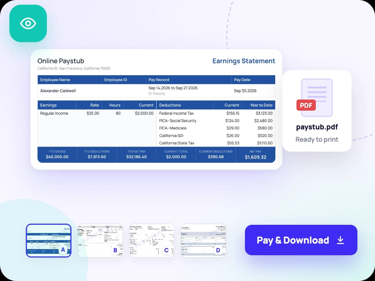 Step 3: Preview, Pay and Download