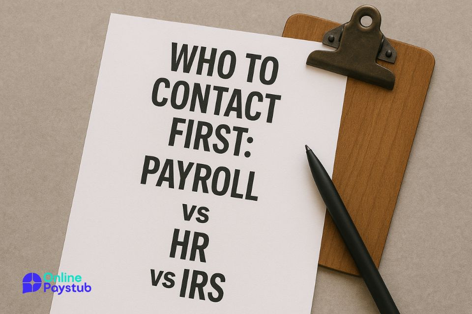 Who to Contact First: Payroll vs HR vs IRS