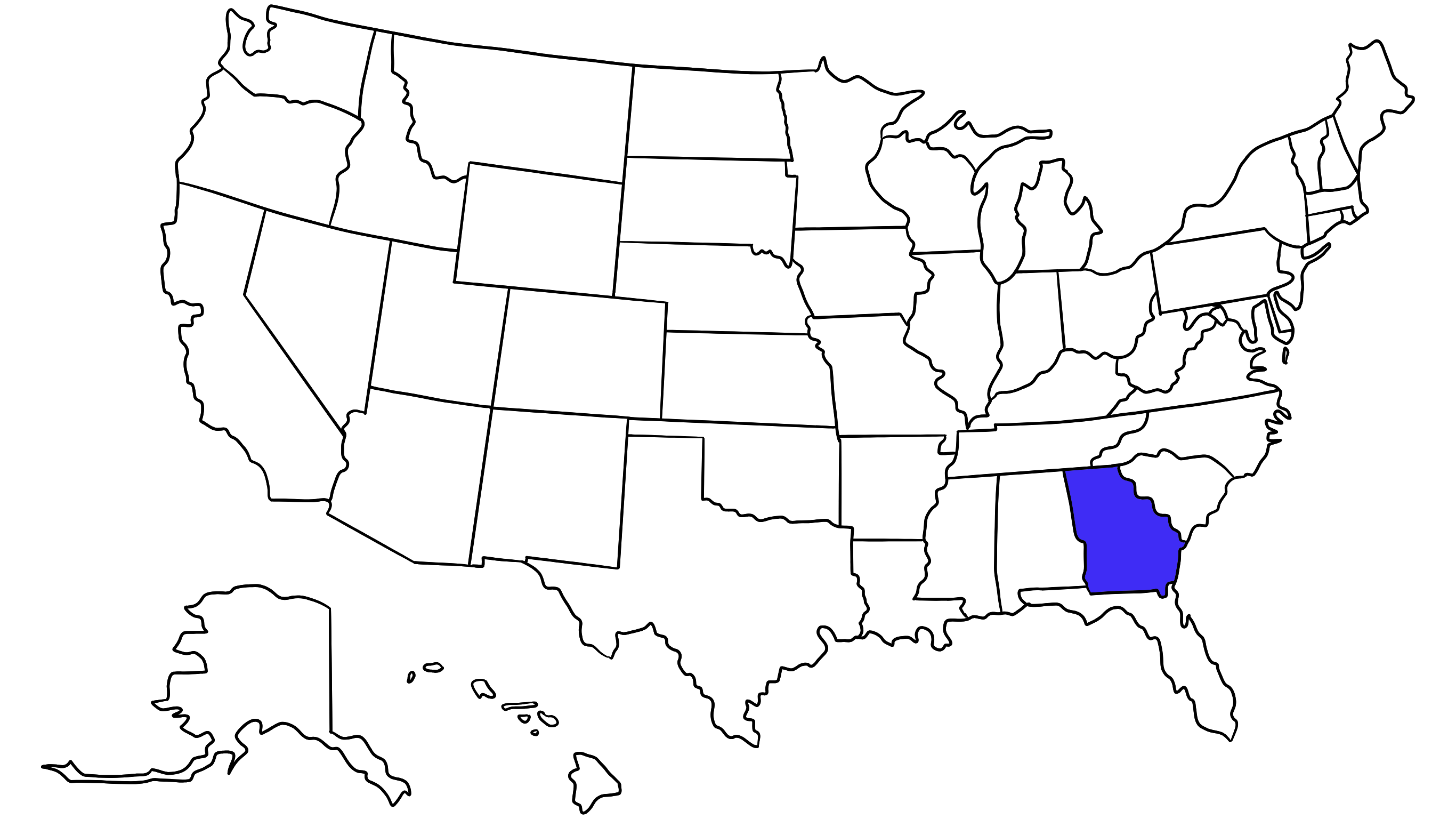 Map of the United States with Georgia highlighted