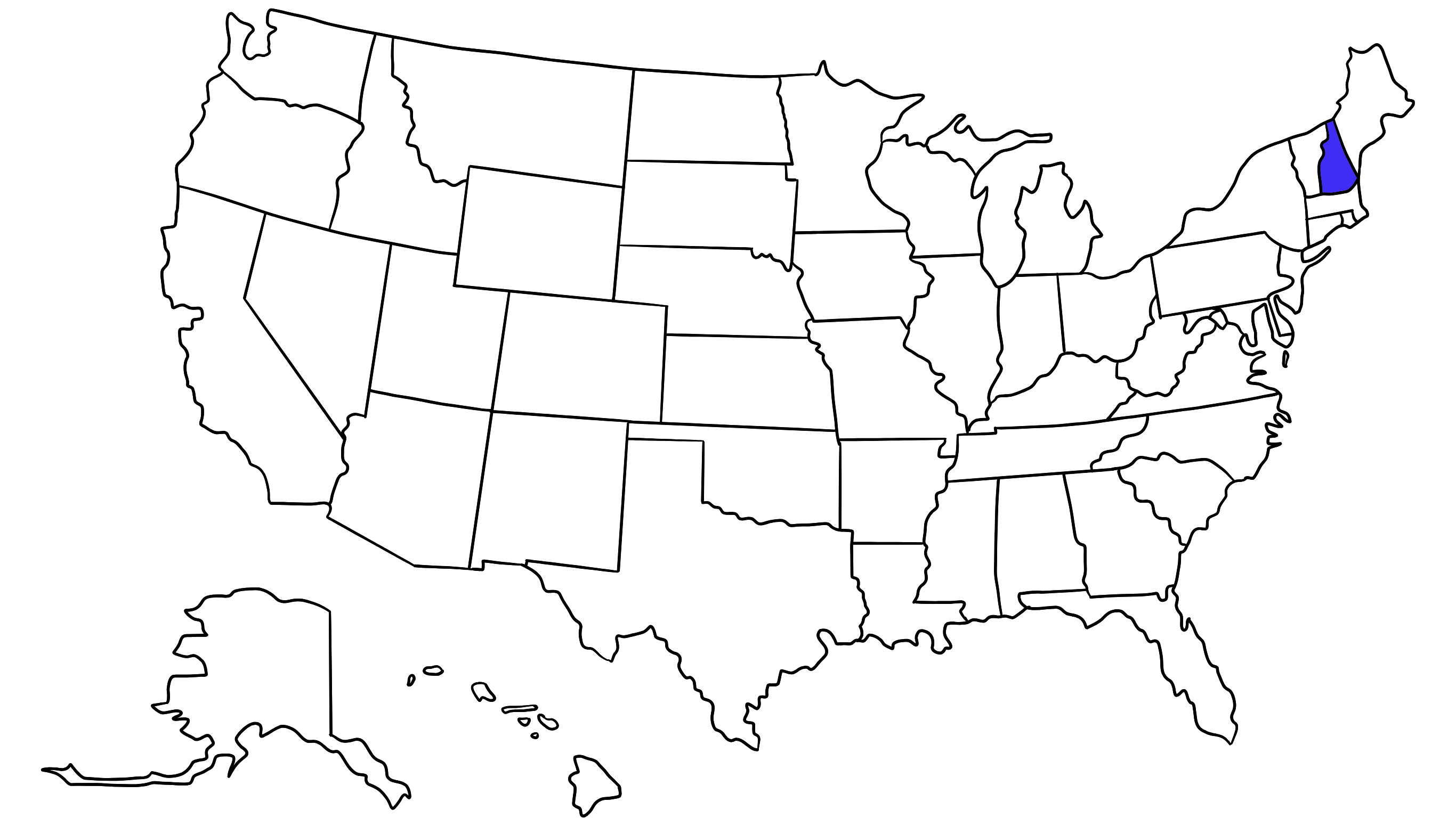 Map of the United States with New Hampshire highlighted